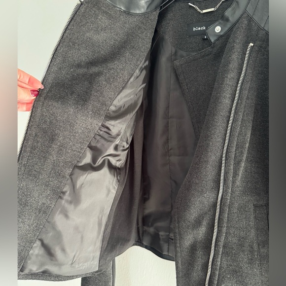 Black Rivet Charcoal and Ebony Faux Leather Jacket - Picture 5 of 6